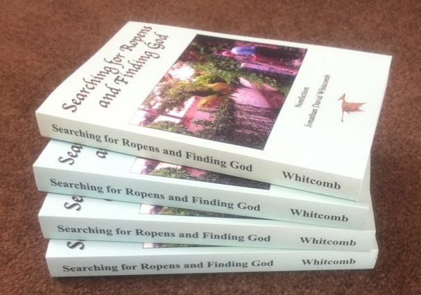 four copies of Whitcomb's nonfiction cryptozoology true-life adventure "Searching for Ropens and Finding God"