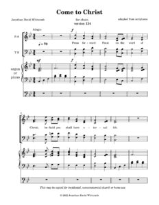 Book of Mormon choir music "Come to Christ"